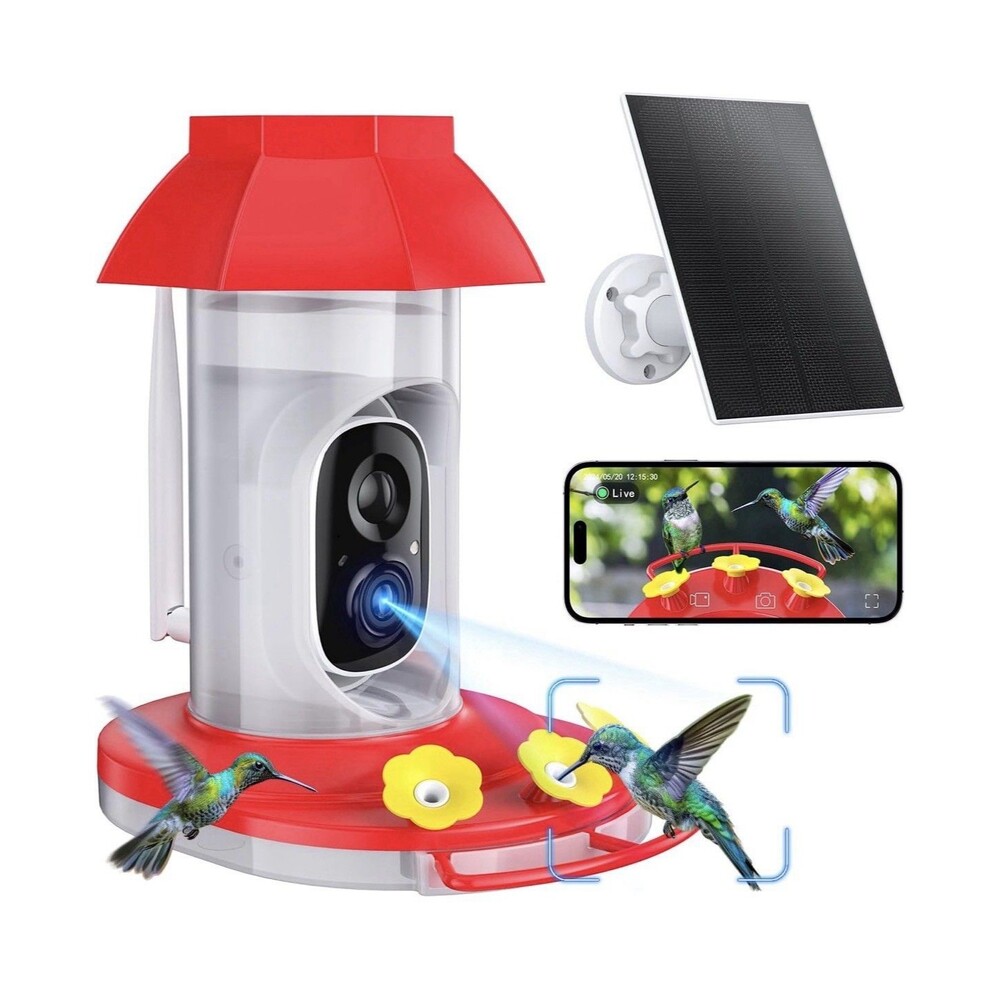 HARYMOR G10 Smart Hummingbird Feeder with Camera Solar Powered, AI Identify